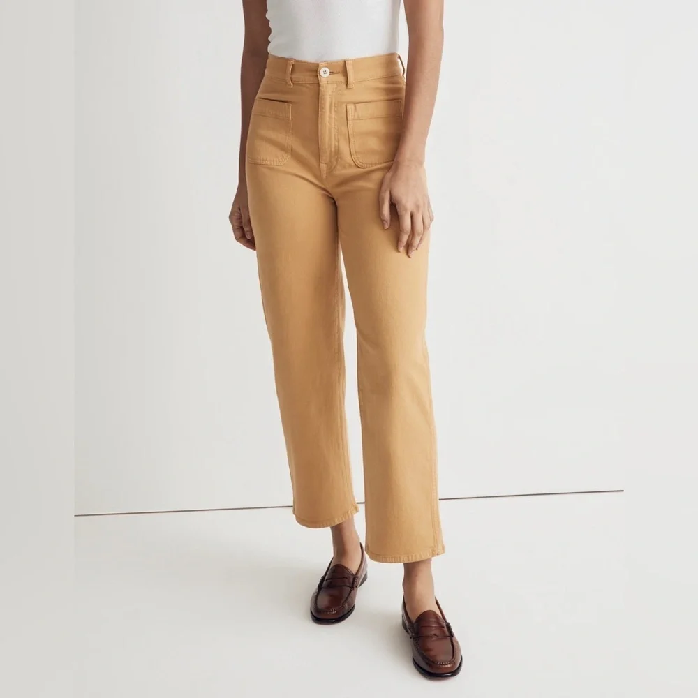 Madewell Petite Emmett 2.0 Wide-Leg Crop Pants in Earthen Gold - Size 26P - Picture 2 of 5